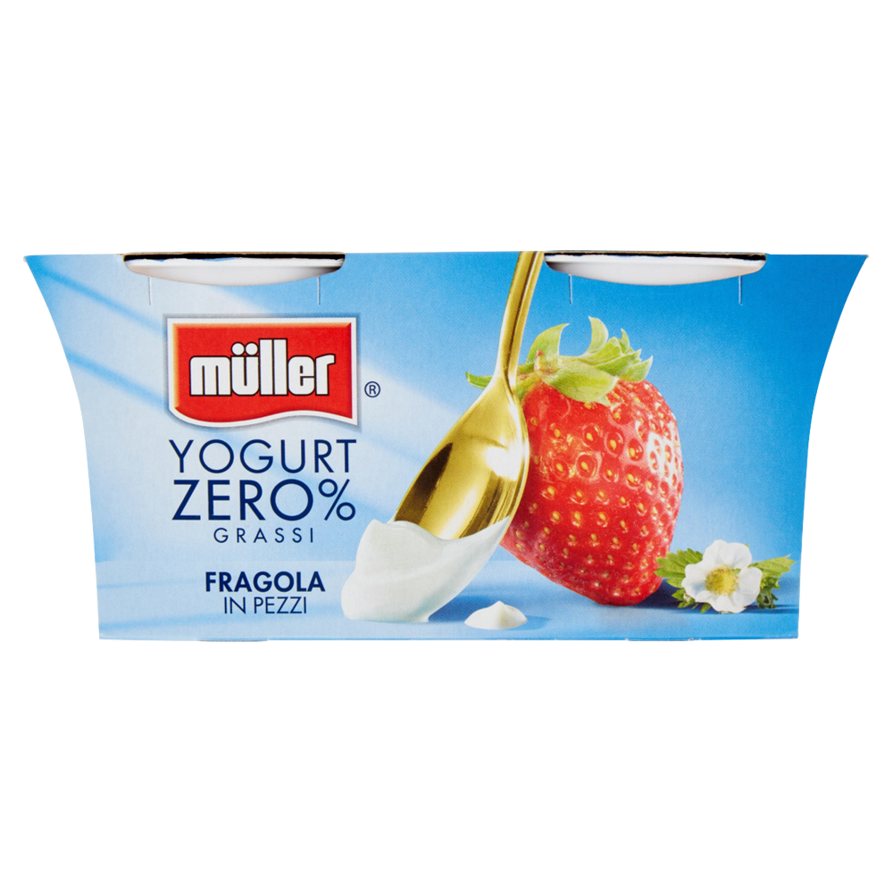 müller Yogurt Cremoso con Frutta in Pezzi Pesca & Albicocca, Fragola,  Ciliegia, Cocco 8 x 125 g