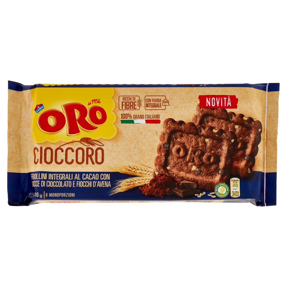 Gran Cereale Cioccolato Biscotti con Cioccolato Fondente e Nocciole in  Monoporzioni 216 g