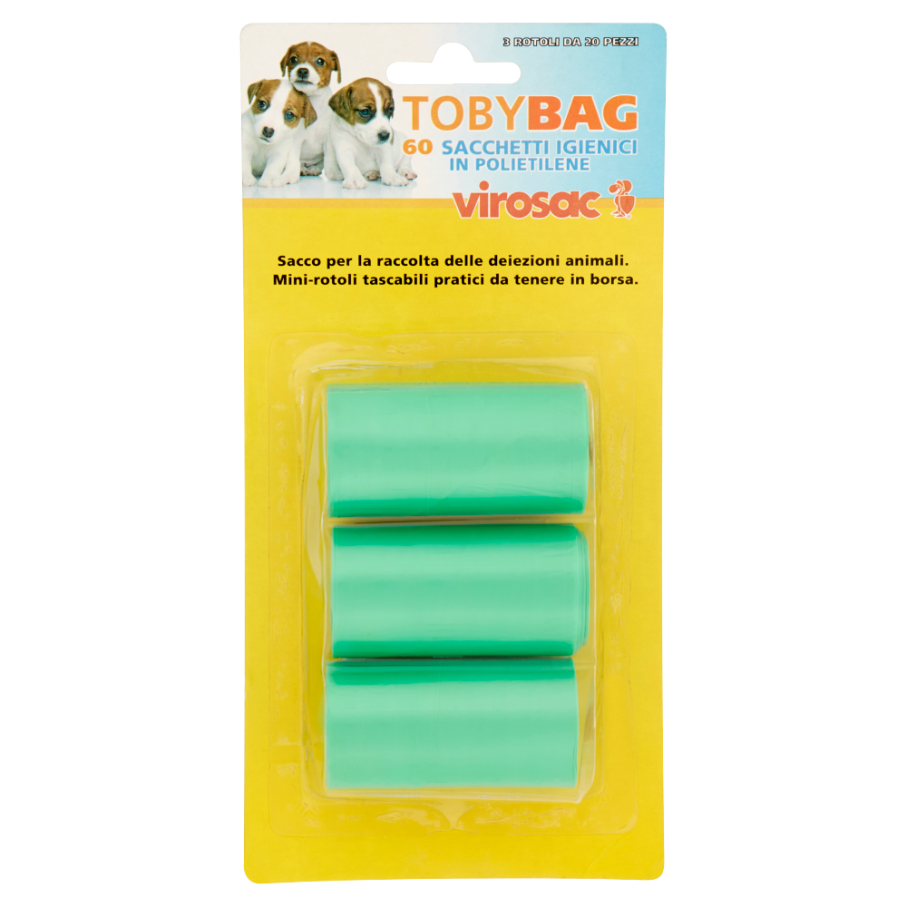 Sacchetti Tobybag per cani 60 pz - con dispenser