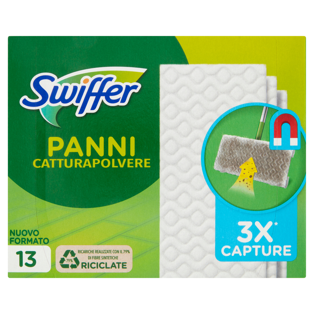 SWIFFER KIT 2 IN 1 PREASSEMBLATO + 8 PANNI CATTURA POLVERE + 3