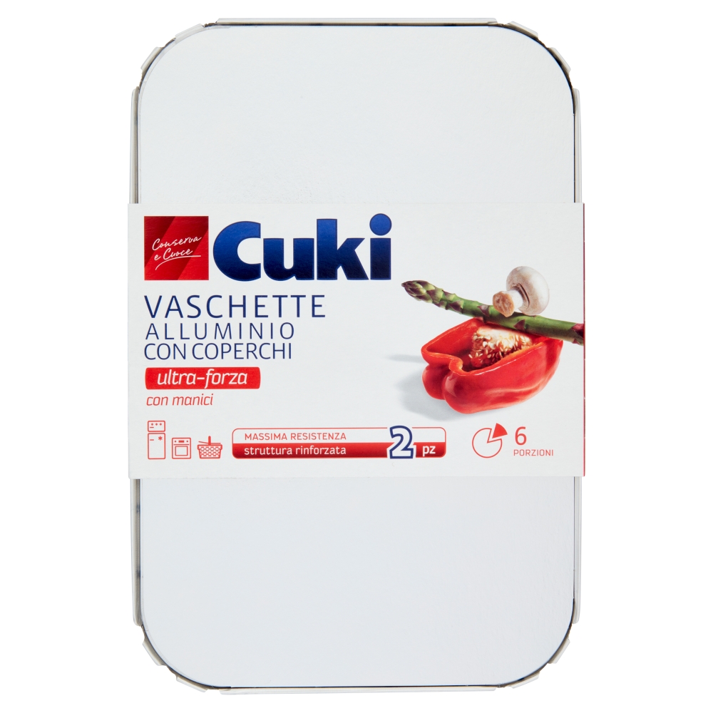 Vaschette Alluminio Cuki con coperchio 2 porzioni 4 pz R62