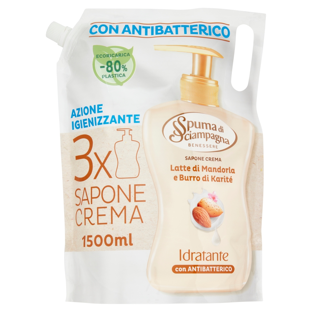 milmil Sapone Liquido con Antibatterico Naturale Ricarica Universale  Ecologica 2 Litri