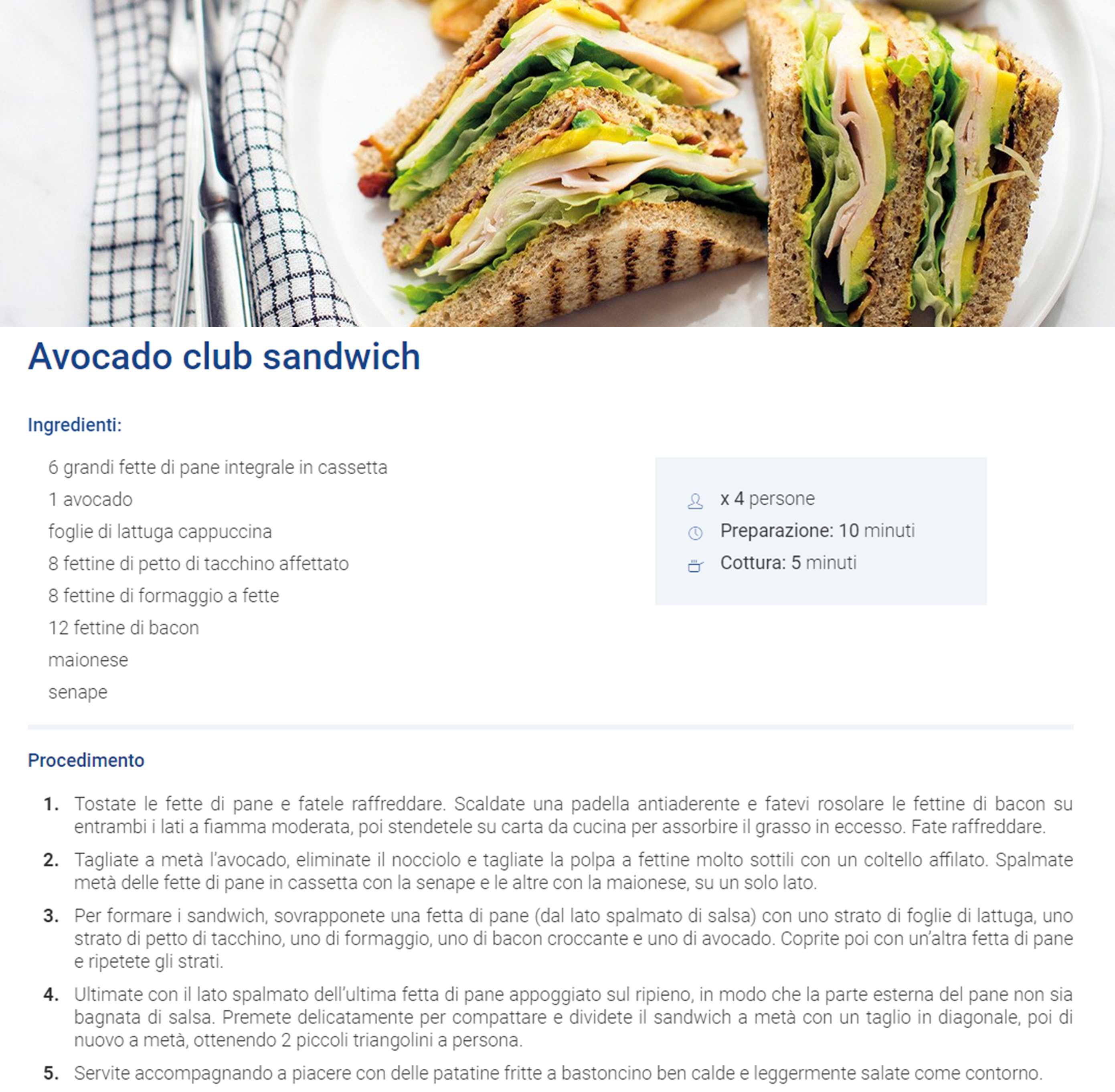 Avocado club sandwich