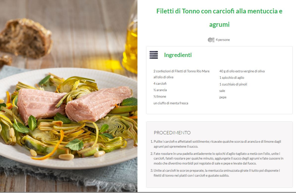 Filetti di Tonno con carciofi alla mentuccia e agrumi